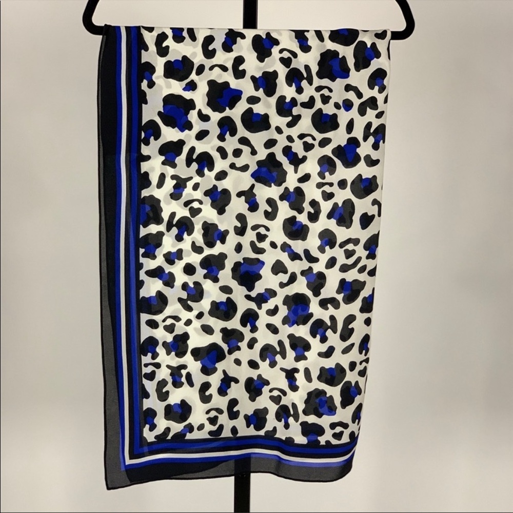 Sandro leopard print silk scarf